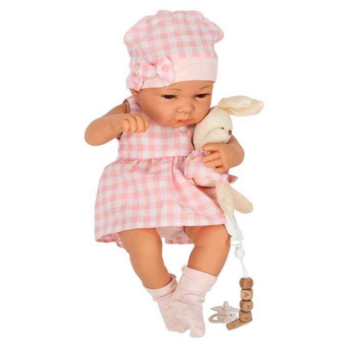 Baby doll baby with carrier mascot rabbit pink