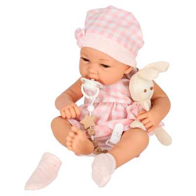 Baby doll baby with carrier mascot rabbit pink