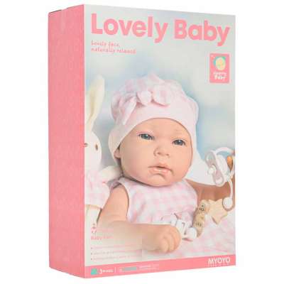 Baby doll baby with carrier mascot rabbit pink
