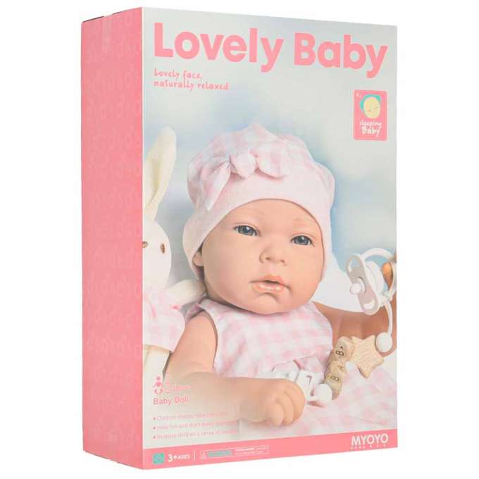 Baby doll baby with carrier mascot rabbit pink