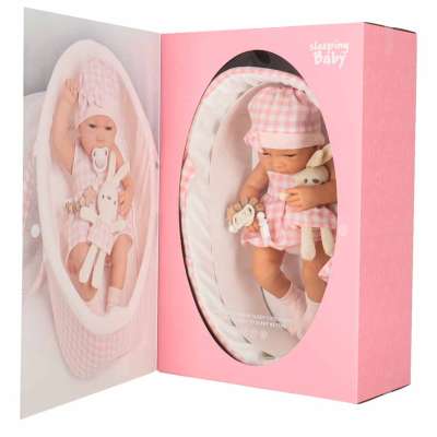 Baby doll baby with carrier mascot rabbit pink