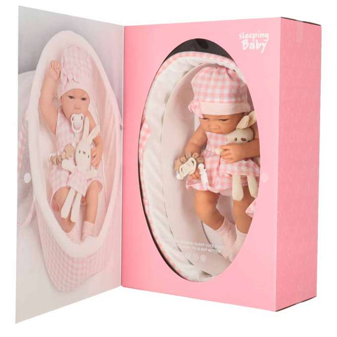 Baby doll baby with carrier mascot rabbit pink