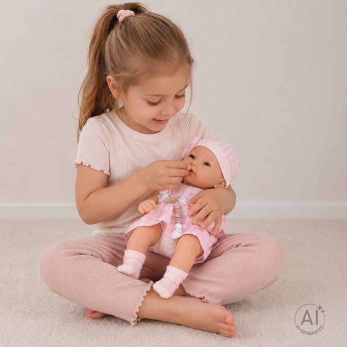Baby doll baby with carrier mascot rabbit pink