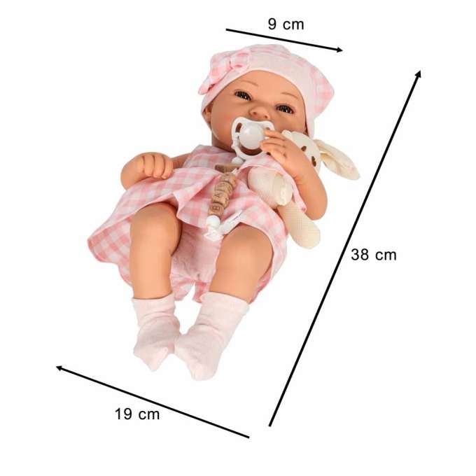 Baby doll baby with carrier mascot rabbit pink