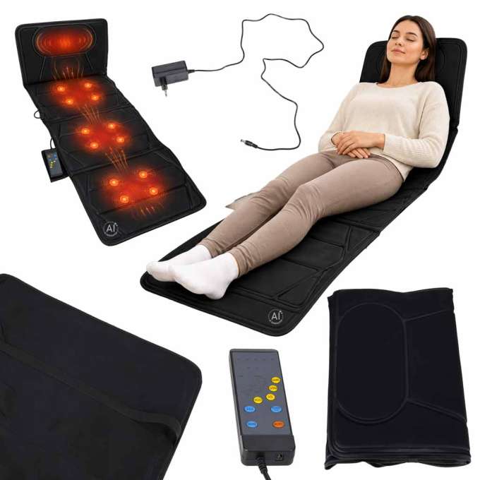 Back massager vibrating massage mat with remote control 16 massage points