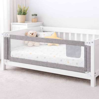 Bed railing safety locking guard rail 160cm grey