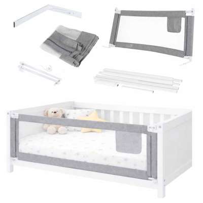 Bed railing safety locking guard rail 200cm grey