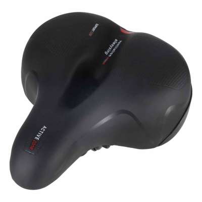 Bicycle saddle made of flexible foam with reflectors