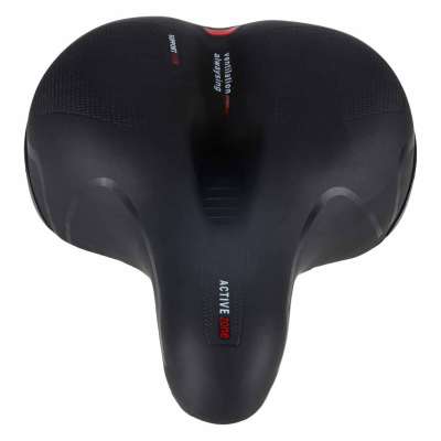 Bicycle saddle made of flexible foam with reflectors