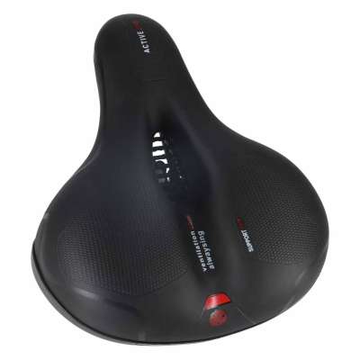 Bicycle saddle made of flexible foam with reflectors