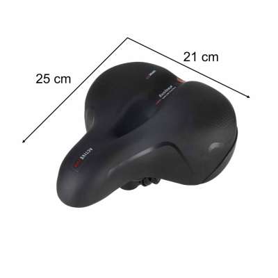 Bicycle saddle made of flexible foam with reflectors