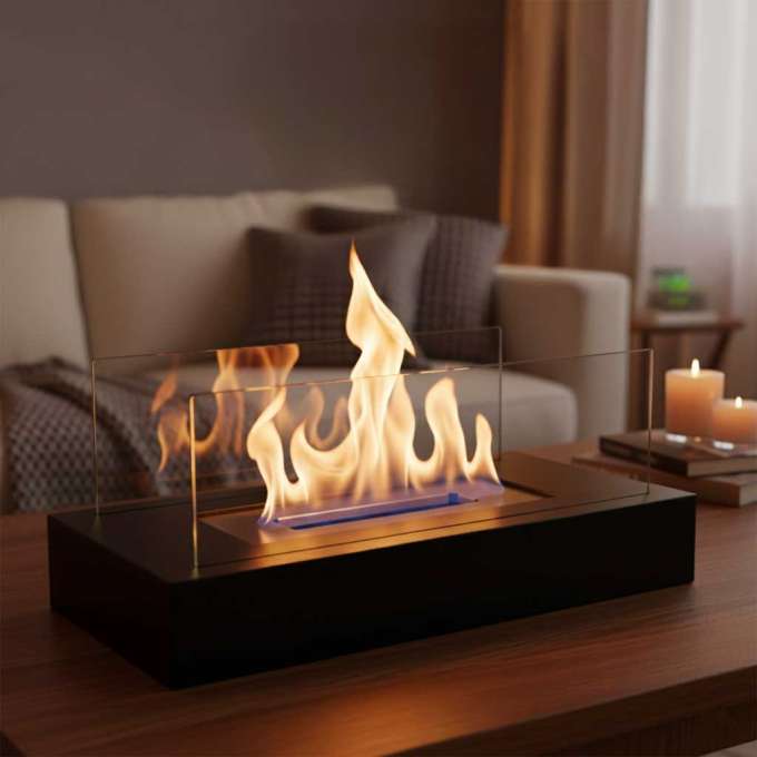 Biofuel stove freestanding tabletop fireplace for smokeless rectangular