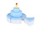 Birthday cake three-story velcro cutting cake music light 117 pieces blue 4