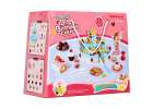Birthday cake three-story velcro cutting cake music light 117 pieces blue 12