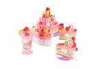 Birthday cake three tier velcro cutting cake music light 117 pieces pink 7