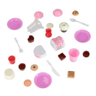 Birthday cake three tier velcro cutting cake music light 117 pieces pink