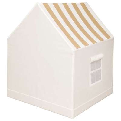 Children's play tent foldable yellow with stripes for the kids' room