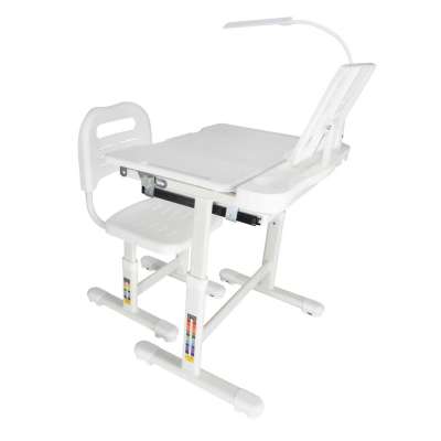 Children's school desk adjustable chair LED lamp USB white