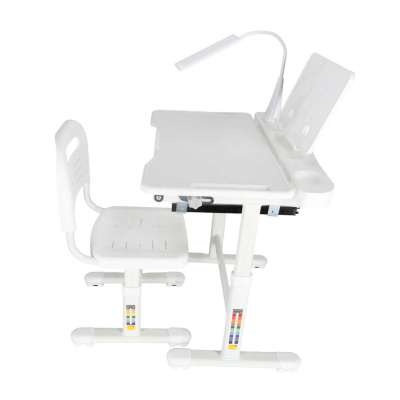 Children's school desk adjustable chair LED lamp USB white
