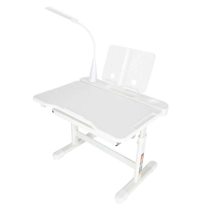 Children's school desk adjustable chair LED lamp USB white