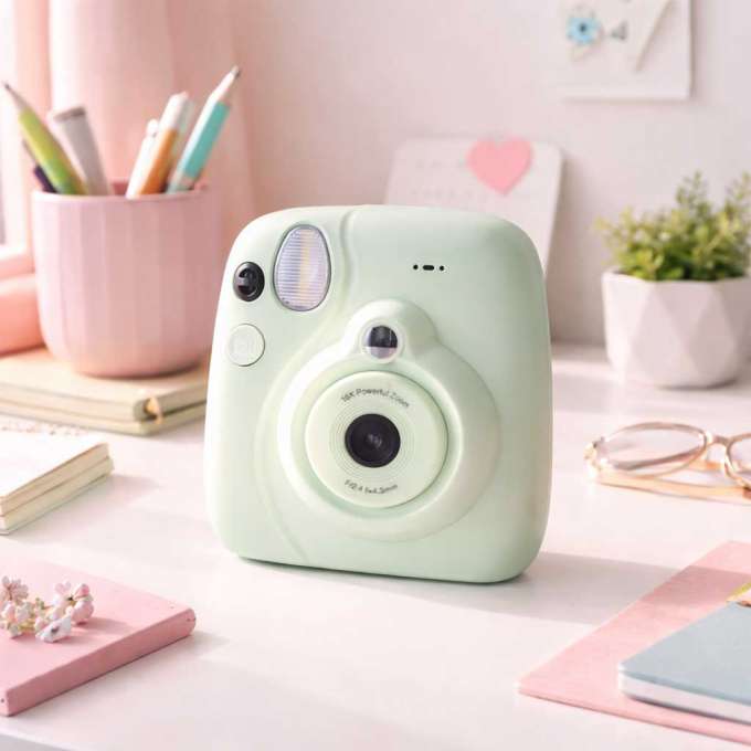 Digital instant camera 16x 128GB cartridges markers green