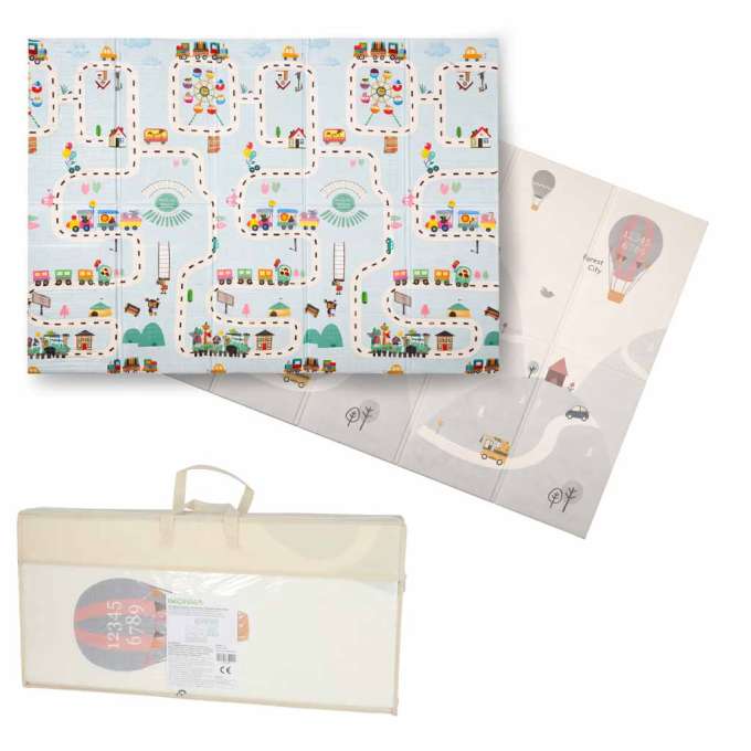 Educational foam mat double-sided foldable 150x200cm balloons street