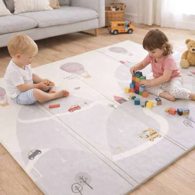 Educational foam mat double-sided foldable 150x200cm balloons street