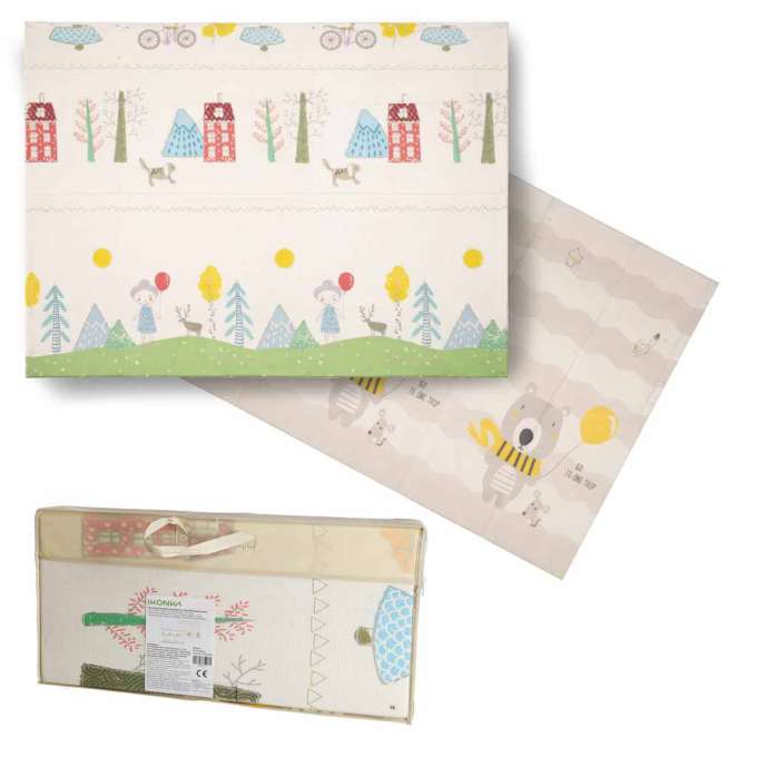 Educational foam mat double-sided foldable 150x200cm teddy bear trees
