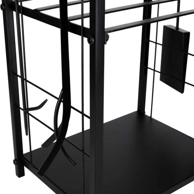 Firewood rack metal shelf fireplace accessories