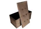 Foldable velour ottoman with under-seat storage 76x38x38 cm brown 6