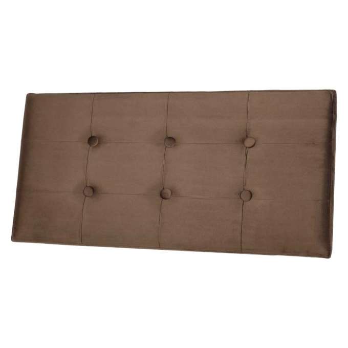 Foldable velour ottoman with under-seat storage 76x38x38 cm brown