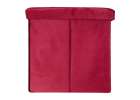 Foldable velour ottoman with under-seat storage 76x38x38 cm burgundy 4