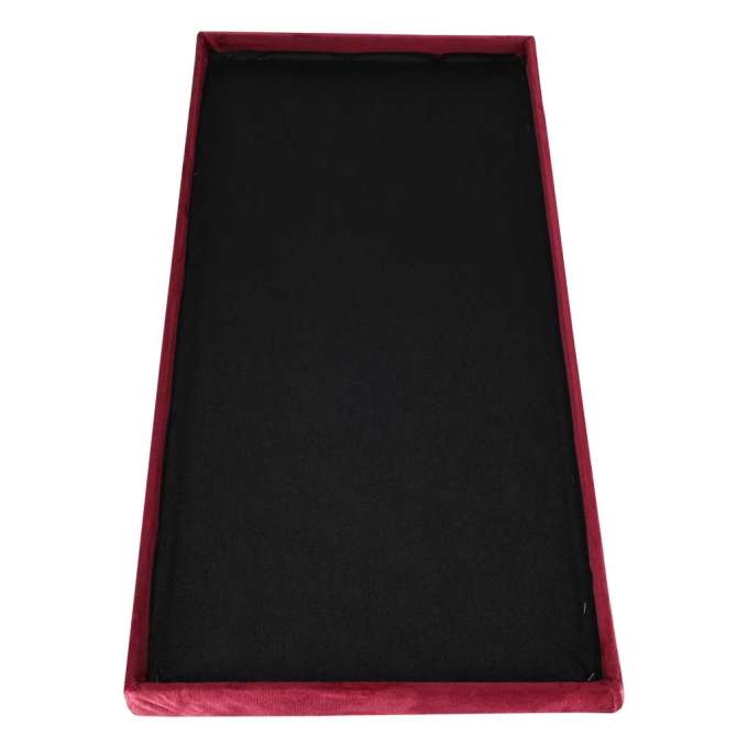 Foldable velour ottoman with under-seat storage 76x38x38 cm burgundy