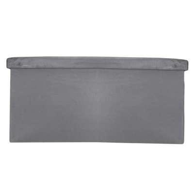 Foldable velour ottoman with under-seat storage 76x38x38 cm gray
