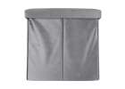 Foldable velour ottoman with under-seat storage 76x38x38 cm gray 7
