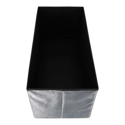 Foldable velour ottoman with under-seat storage 76x38x38 cm gray