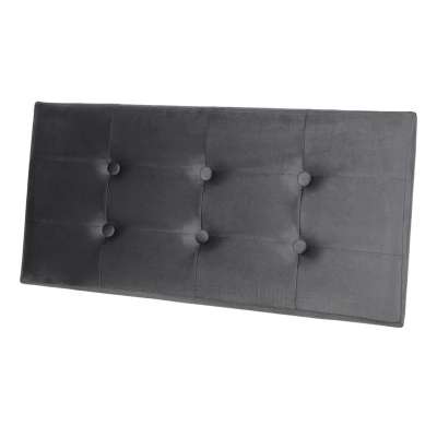 Foldable velour ottoman with under-seat storage 76x38x38 cm gray