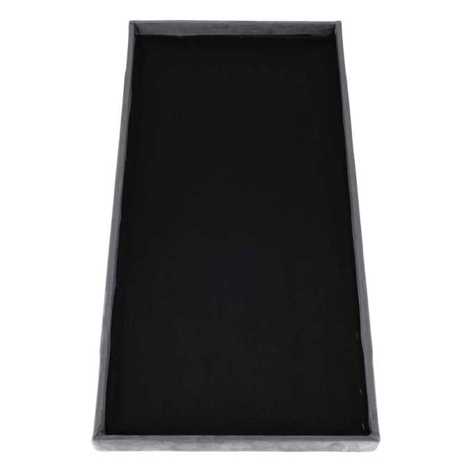 Foldable velour ottoman with under-seat storage 76x38x38 cm gray