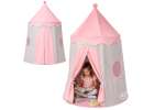 Folding castle playhouse tent for kids' rooms gray and pink 1