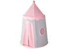 Folding castle playhouse tent for kids' rooms gray and pink 3