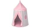 Folding castle playhouse tent for kids' rooms gray and pink 4