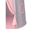Folding castle playhouse tent for kids' rooms gray and pink 8