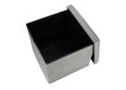 Folding pouffe with storage leather 38x38x36 cm grey 4