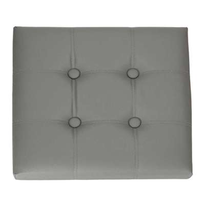 Folding pouffe with storage leather 38x38x36 cm grey