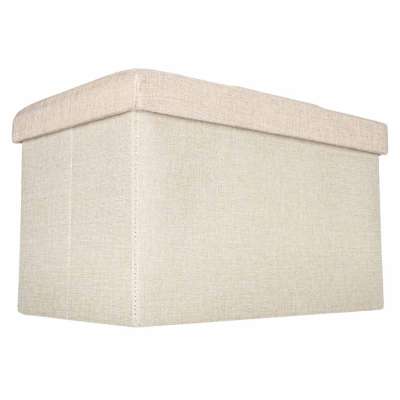 Folding pouffe with storage space 50x31x31cm beige