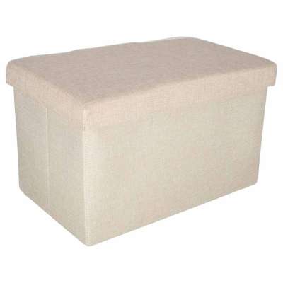 Folding pouffe with storage space 50x31x31cm beige