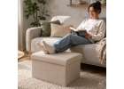 Folding pouffe with storage space 50x31x31cm beige 12