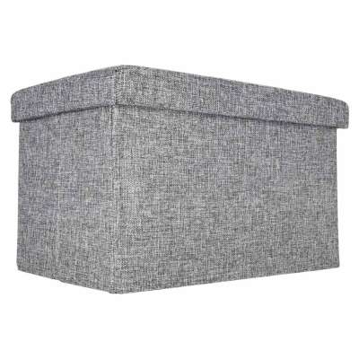 Folding pouffe with storage space 50x31x31cm gray