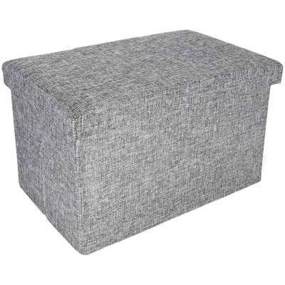 Folding pouffe with storage space 50x31x31cm gray