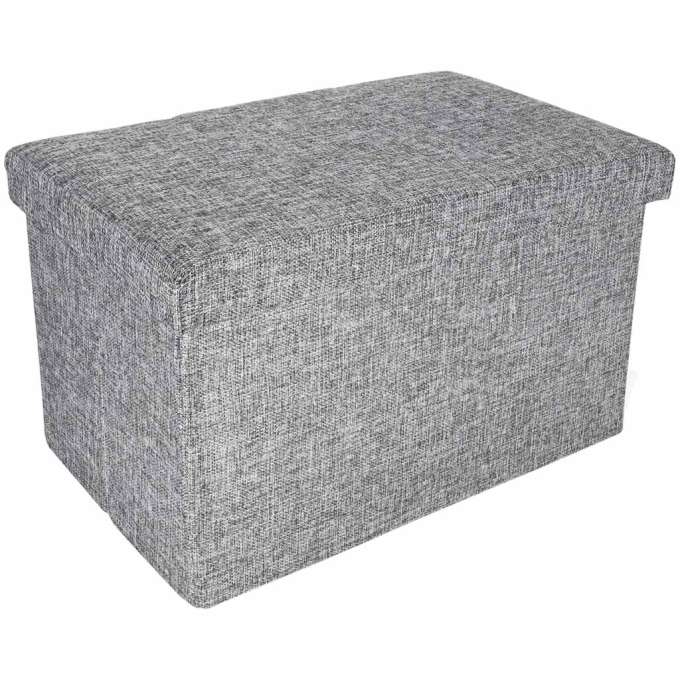 Folding pouffe with storage space 50x31x31cm gray